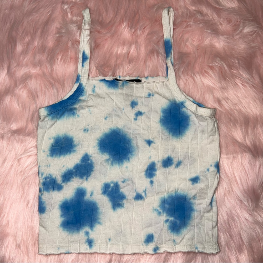 Blue and white the dye tank top